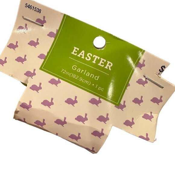 Easter Spring Pastel Wood Wooden Bead String Garland Pink Purple Tassels 72” - Picture 5 of 5